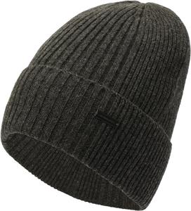 Шапка Michael Kors Mens Wide Center Rib Cuff Hat, Classic Cuff, Stylish Fashion Accessory, Charcoal Melange
