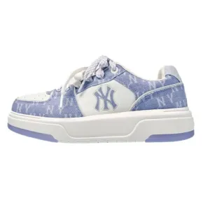 Кроссовки New York Yankees Synthetic Leather, Textile Abrasion Resistant Slip Resistant Low top Skateboard Unisex MLB, синий