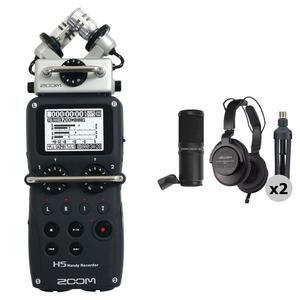Портативный цифровой рекордер Zoom H5 2-Person Podcast Mic Kit with Handy Recorder, Mics,