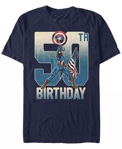 Мужская футболка с коротким рукавом Marvel Captain America 50th Birthday Fifth Sun, синий