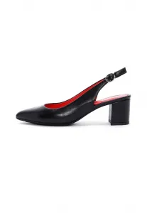 Классические туфли на среднем каблуке с открытой пяткой Derimod, Black