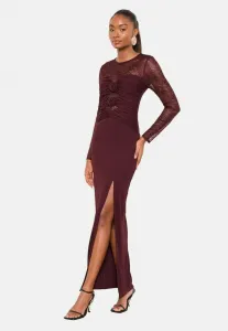 Одежда прямого кроя с присборенной отделкой для особых случаев. Lipsy, Burgundy Red