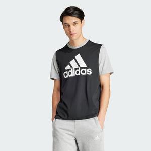 Футболка из одинарного джерси с большим логотипом Essentials ADIDAS, цвет schwarz