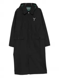 Дождевик с капюшоном и клапанами на карманах Reese Cooper, черный