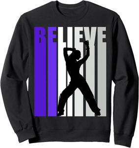 Фиолетовая толстовка в стиле ретро с мотивационным дизайном для девочек-танцовщиц, черная Lush Dance