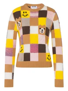 Свитер в технике пэчворк Moschino, нейтральный