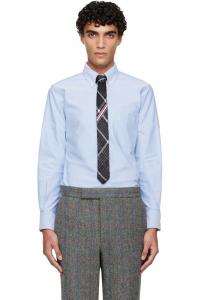 Thom Browne Синяя оксфордская рубашка с нарукавной повязкой