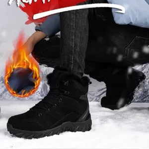Мужские зимние снежные ботинки с утеплителем, меховой подкладкой, теплые, легкие и противоскользящие Qacksv, хаки