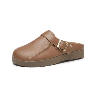 VAEL Женские домашние тапочки с закрытым носком на резиновой подошве, бесшумные, устойчивые к запахам, износу и скольжению, коричневые, цвет Brown