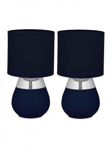 2 настольные лампы сине-серебристого цвета - (В)32 x Ø 18 см