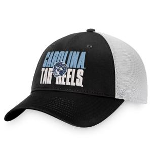 Мужская черная/белая кепка Top of the World North Carolina Tar Heels Stockpile Trucker Snapback