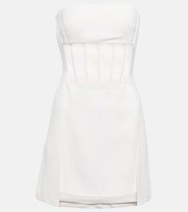 Мини-платье с сетчатой отделкой David Koma, белый