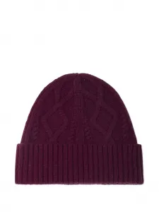 Шапка бини фактурной вязки Eric Bompard, фиолетовый