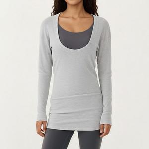 Женский топ с длинными рукавами и спущенным плечом из мягкой эластичной ткани свободного кроя Anna-Kaci, White