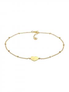 Elli Браслет Fußschmuck 925 Sterling Silber Herz in Gold
