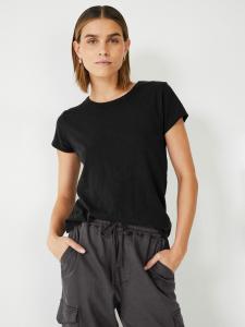 hush Slim Fit Хлопковая футболка с круглым вырезом, черный