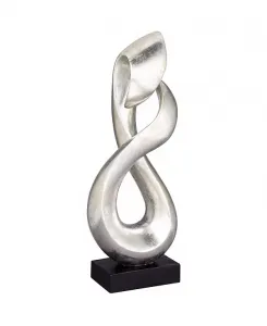 Современная скульптура Open Infinity высотой 24 1/2 дюйма с серебряной отделкой Studio 55D, silver