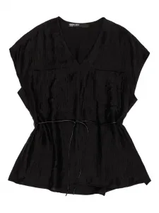 Топ с V-образным вырезом и поясом на талии Bimba y Lola, черный
