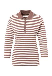 Рубашка-поло Тильда, рукав 3/4, хлопок Пима, женская Adagio, цвет Taupe Real White