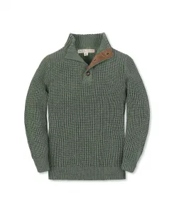 Органический кардиган с воротником-стойкой для мальчиков и девочек Hope & Henry, зеленый