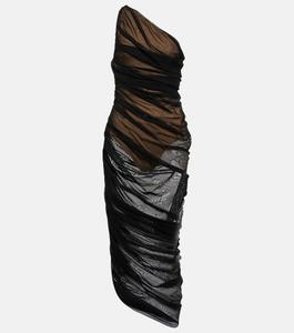 Платье миди Diana из джерси на одно плечо NORMA KAMALI, черный