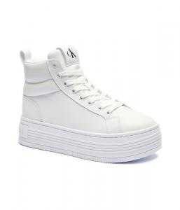 Кеды женские Calvin Klein Jeans высокие кожаные на платформе, белый