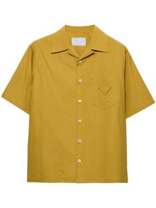 Prada рубашка с нашивкой-логотипом, желтый