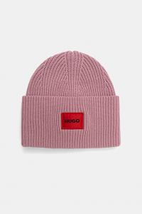 Шерстяная шапка Hugo, розовый