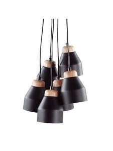Beliani Подвесные светильники CESTOS в черно-коричневом цвете - (Ш) 12 x (В) 68 x (Д) 12 см