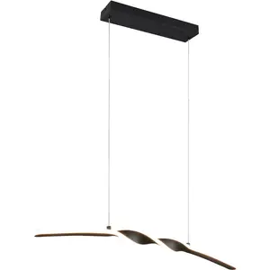 Светильник REALITY LED подвесной GINKO, подвесной светильник LED 18W 1980 люмен 3000K теплый белый LED-панель 1 шт. Теплый белый Подвесной светильник для столовой, регулируемая высота до 150 см, ширина 79 см Reality Leuchten, Schwarz matt