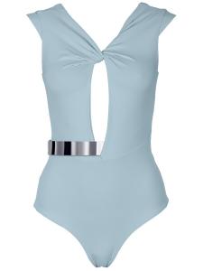 Купальник с высоким воротом SEA ME SWIM COTE DAZUR Silver Edition, светло-голубой