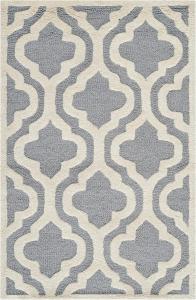 Ковер акцентный SAFAVIEH, 61 x 92 см, Cambridge Collection Silver / Ivory CAM132D ручной работы марокканский премиум шерсть