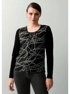 Alba Moda Блузка-рубашка с принтом в виде цепочек, черного цвета