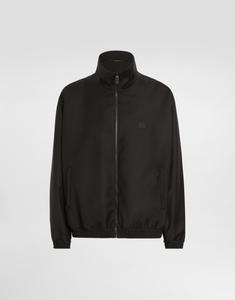 Шерстяной пиджак с высоким воротником и биркой Dolce & Gabbana, черный