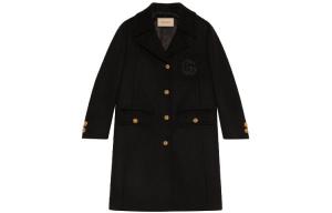 Пальто женское Gucci Double G Embroidery, черный