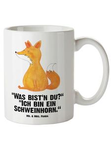 Кружка XL Единорог Лиса с надписью на белом фоне Mr. & Mrs. Panda