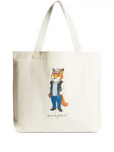 Сумка-тоут Dressed Fox Maison Kitsuné, кремовый