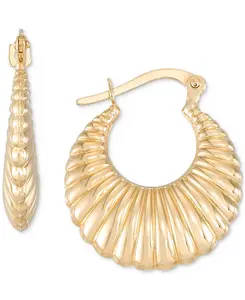 Серьги-Кольца с текстурой «креветки» из 10-каратного желтого золота Macy'S, gold