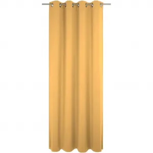 Штора Uni Collection с люверсами, 1 шт., плотная, из 100% органического хлопка Adam, желтый