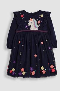 Платье для вечеринки из тюля с аппликацией Jojo Maman Bébé, синий