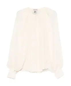 Блузка с плиссированными деталями Semicouture, белый