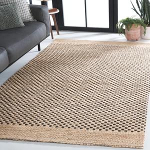 Ковер SAFAVIEH, 153 x 244 см, Natural Fiber Collection, Beige & Black, ручной работы из джута, идеально для гостиной, спальни, столовой (NFB675B-5)