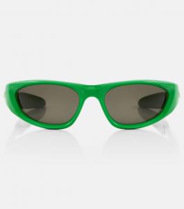 Солнцезащитные очки в конусообразной оправе Bottega Veneta, зеленый