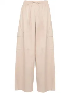 Кожаные брюки YVES SALOMON, нейтральный