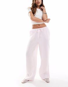 Широкие брюки Vero Moda из хлопка в бледно-розовую полоску