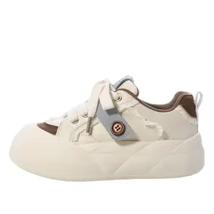 JimiXiong Коричневые женские скейтборд кроссовки, цвет Brown