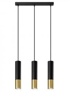 Nice Lamps Подвесной светильник LONGBOT 3L, черно-золотой (В)90 см (Д)45 см (Ш)6 см