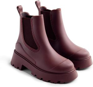 Женские гламурные резиновые сапоги GIOSEPPO, Burgundy Red