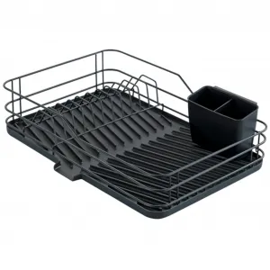 Полка для посуды Maximex с поддоном, корзиной для столовых приборов и решеткой для тарелок, черный