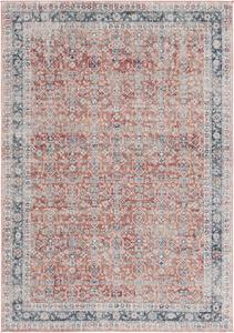 Ковер SAFAVIEH, 201 x 201 см, Vintage Tabriz Collection, Rust/Blue, геометрический рисунок, идеален для помещений с высокой проходимостью в гостиной, спальне, столовой (VTA202P)